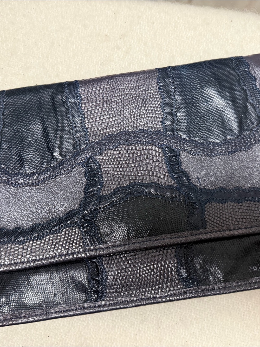 Vintage Carlos Falchi Patchwork Snakeskin Clutch